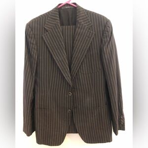 Gucci silk cotton brown Pinstripe Suit